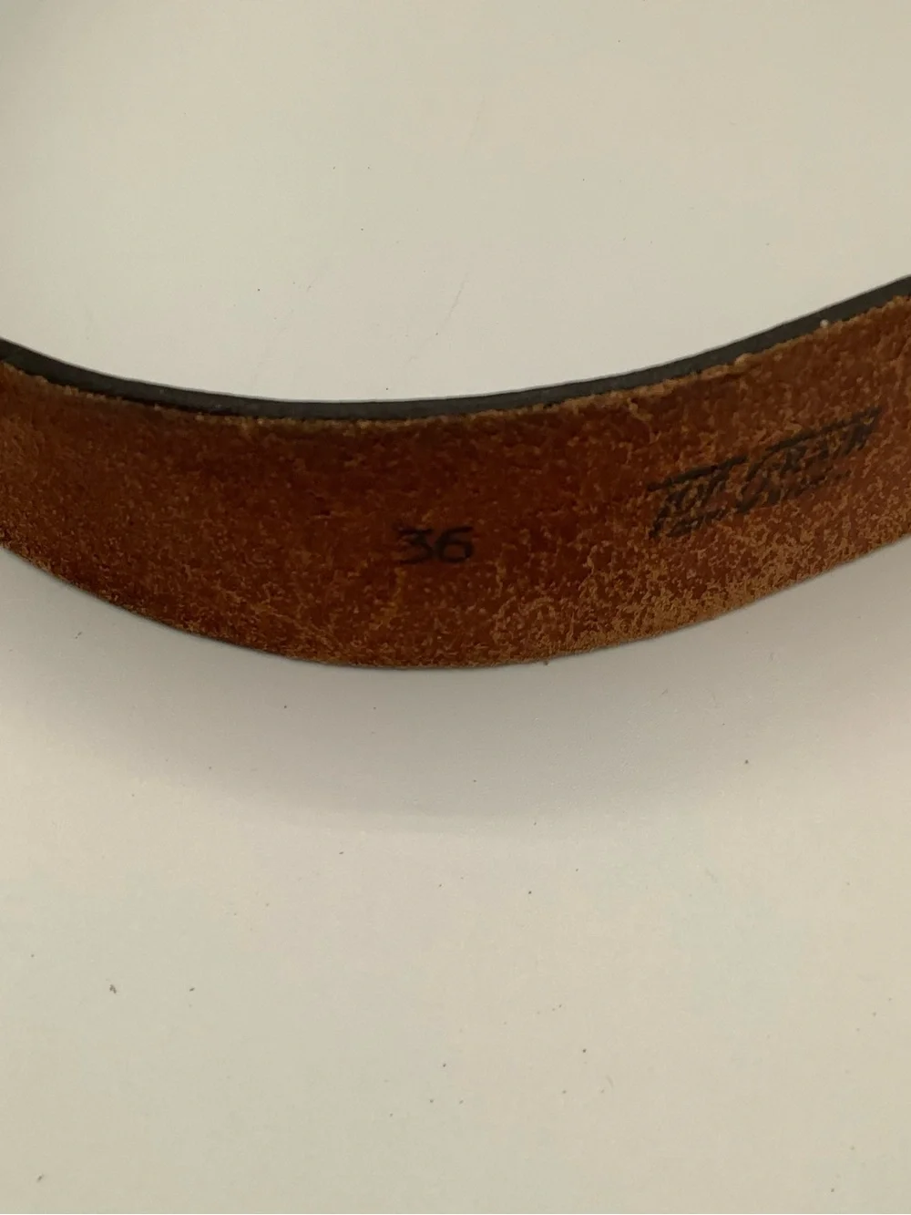 Vintage Raintree Ram Buckle Top Grain Leather Belt Sz 36